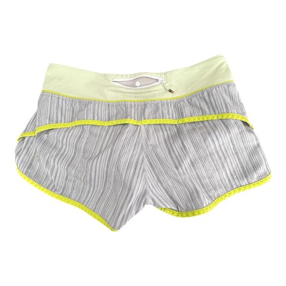 Lululemon Speed Up Running Shorts Women's Size 6 Gray/Lime Multi Lined - Picture 3 of 11